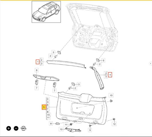 Обшивка багажника 95855560110M0C PORSCHE