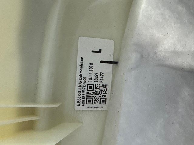 Обшивка стійки кузова внутрішня, задня ліва 4M0867287D VAG