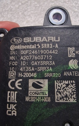 Датчик контролю мертвої зони, задній 4135ASRR3A SUBARU