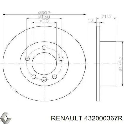 Диск гальмівний задній 432000367R RENAULT
