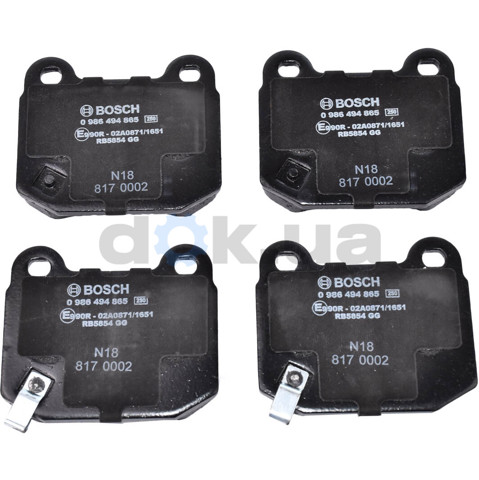 Колодки гальмові задні, дискові 986494865 BOSCH