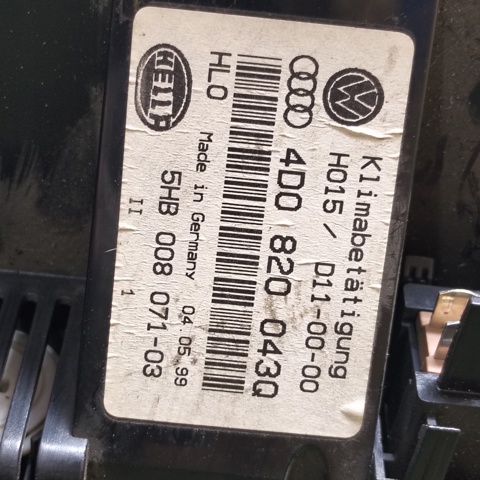 Блок управління пічкою 4D0820043Q VAG