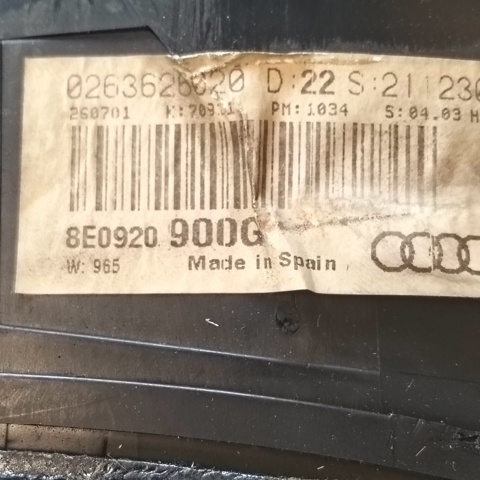 Щиток приладів додатковий 8E0920900G VAG