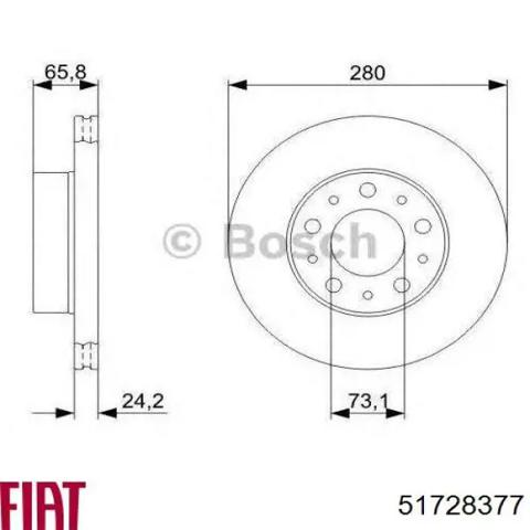 Диск переднього гальма 51728377 FIAT