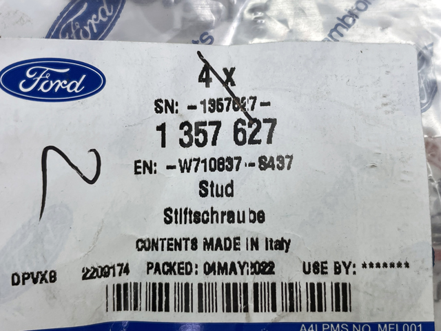 Шпилька випускного колектора 1357627 FORD