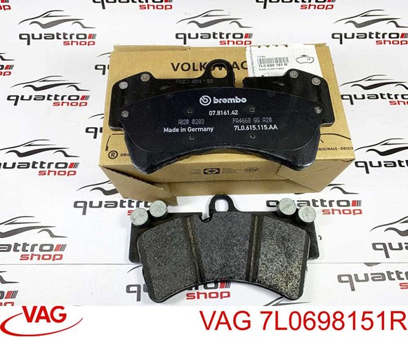 Колодки гальмівні дискові комплект 7L0698151R VAG