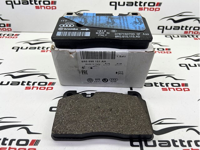 Тормозні колодки 8R0698151AH VAG