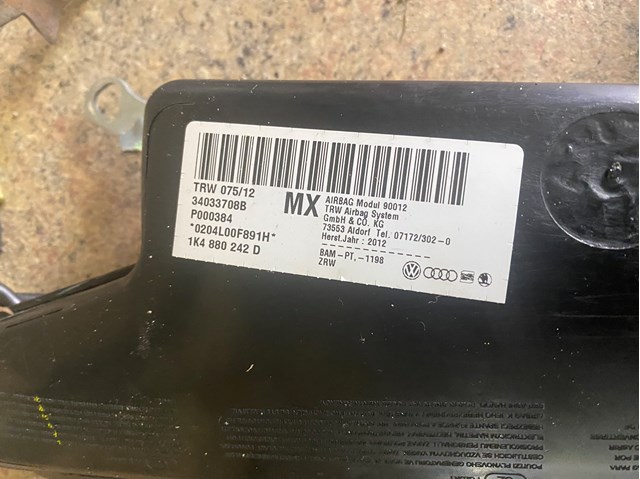 Подушка безпеки AIRBAG спинки сидіння, правого 1K4880242D VAG