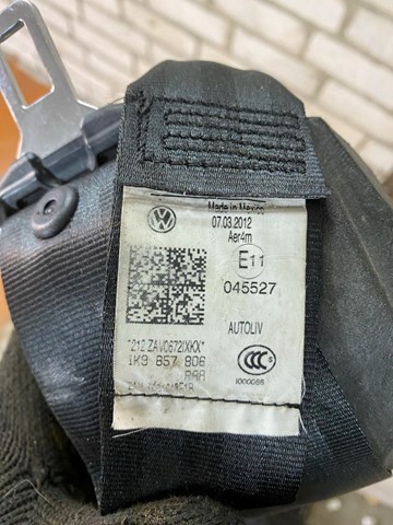 Пасок безпеки задній правий 1K9857806 VAG