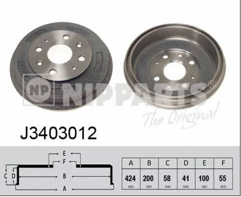 Барабан гальмівний задній J3403012 NIPPARTS