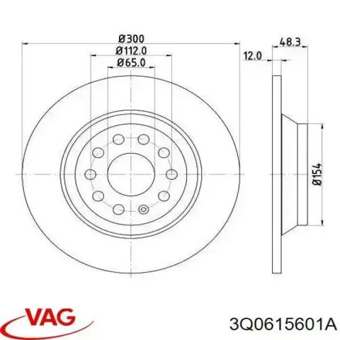 Задні дискові гальма 3Q0615601A VAG
