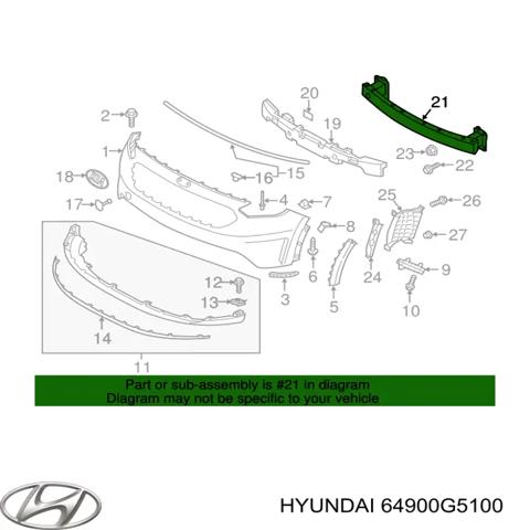 Буфер бампера переднього 64900G5100 HYUNDAI