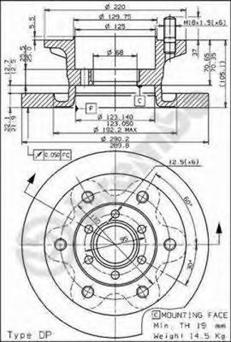 Диск гальмівний передній 08595910 BREMBO