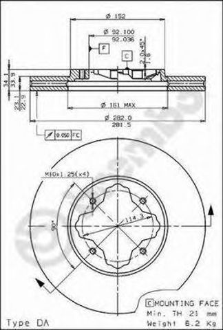 Диск переднього гальма 09580410 BREMBO