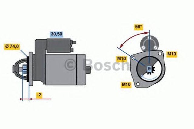 Стартер двигуна 0986016950 BOSCH