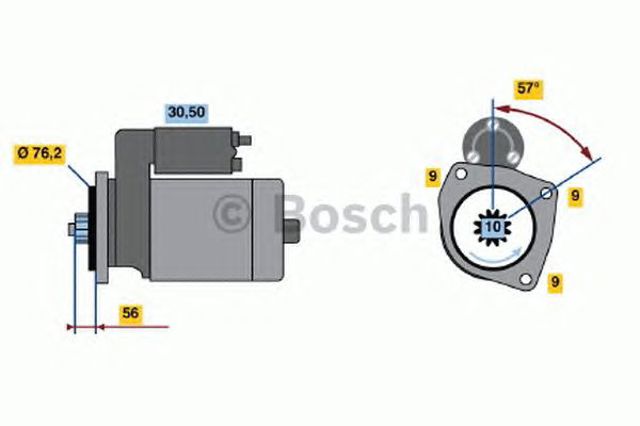 Стартер двигуна 0986016990 BOSCH