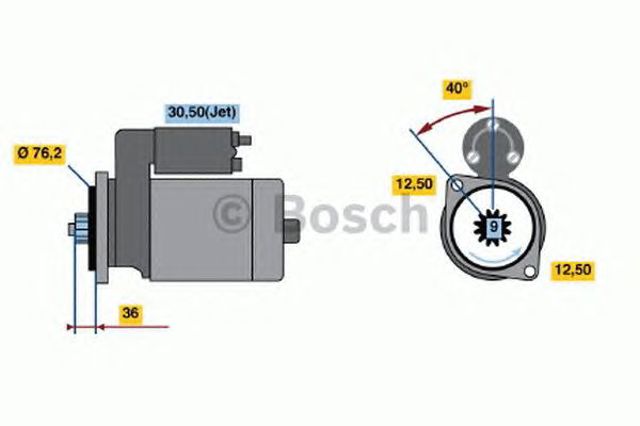 Стартер автомобільний 0986017000 BOSCH