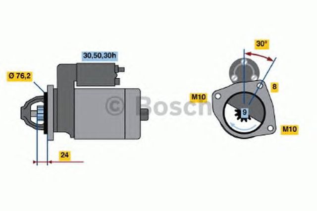 Стартер автомобільний 0986017110 BOSCH