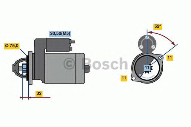 Стартер автомобільний 0986023250 BOSCH