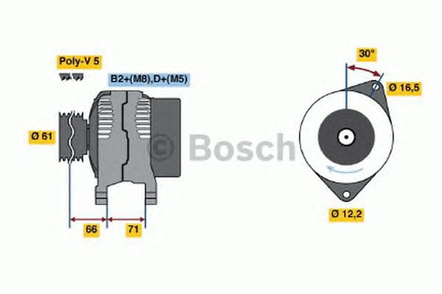 Генератор автомобільний 0986042000 BOSCH