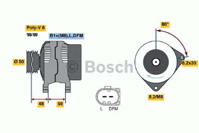 Генератор автомобільний 0986045310 BOSCH