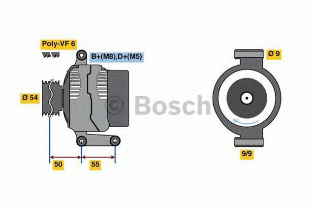 Генератор автомобільний 0986048771 BOSCH