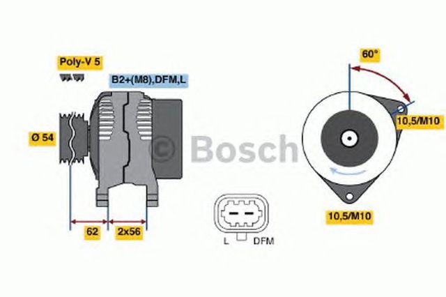 Авто генератор 0986049020 BOSCH