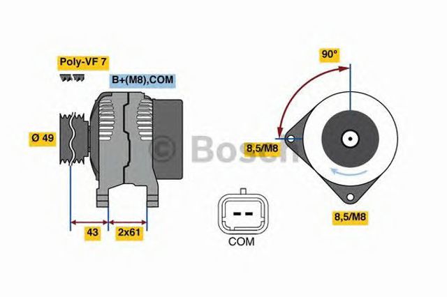 Генератор автомобільний 0986080420 BOSCH
