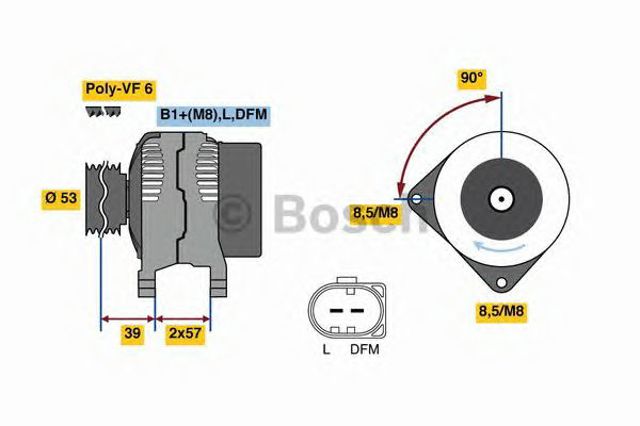 Генератор автомобільний 0986080600 BOSCH