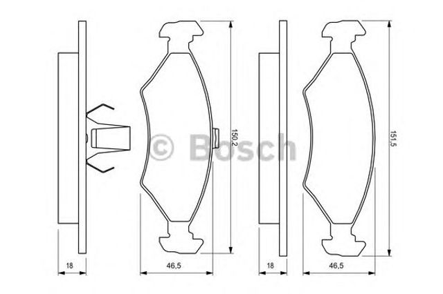 Передні гальмівні колодки 0986424462 BOSCH