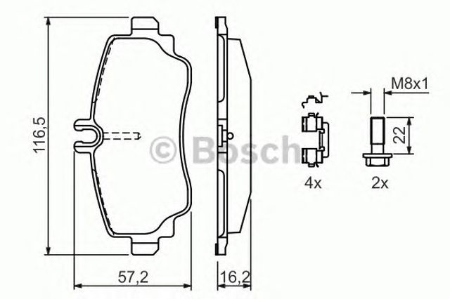 Передні гальмівні колодки 0986424469 BOSCH
