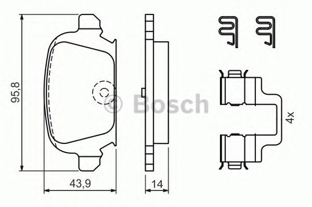 Колодки гальмівні задні, дискові 0986424528 BOSCH