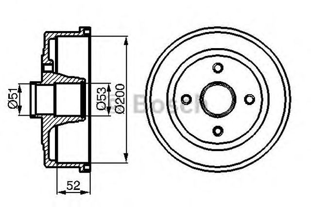 Барабан гальмівний задній 0986477135 BOSCH