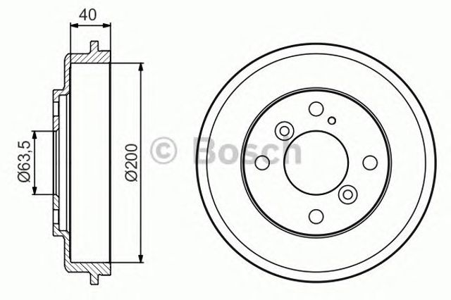 Барабан гальмівний задній 0986477240 BOSCH
