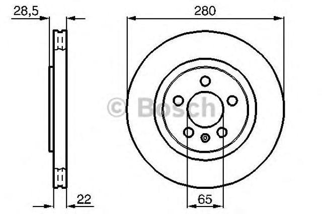 Диск переднього гальма 0986478542 BOSCH