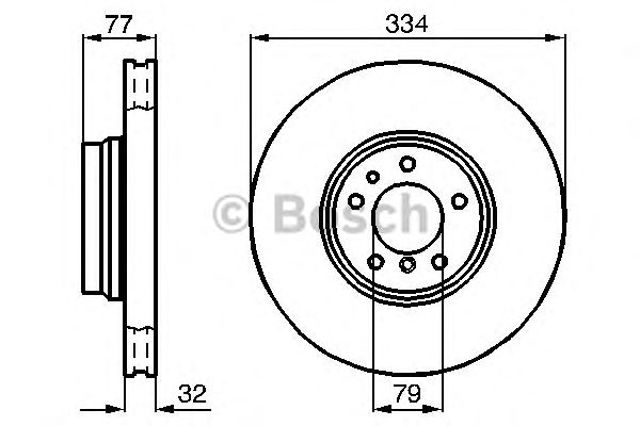 Диск переднього гальма 0986478623 BOSCH