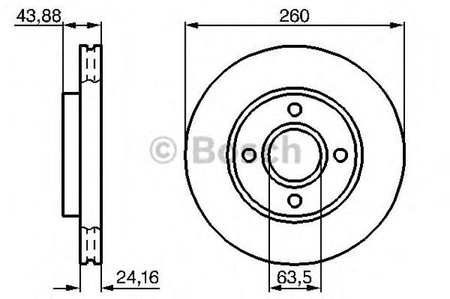Диск переднього гальма 0986478671 BOSCH