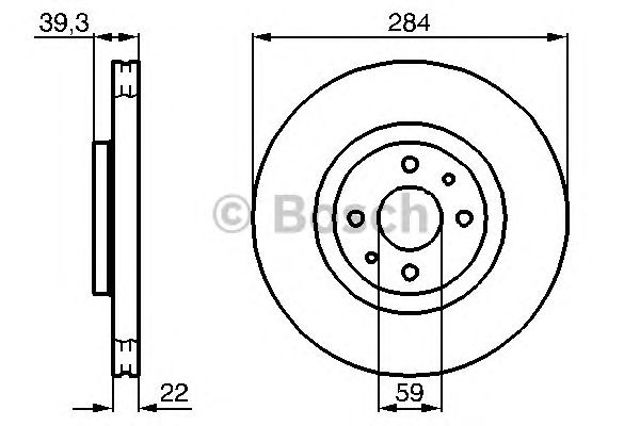 Диск гальмівний передній 0986478786 BOSCH