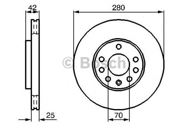 Диск переднього гальма 0986478883 BOSCH