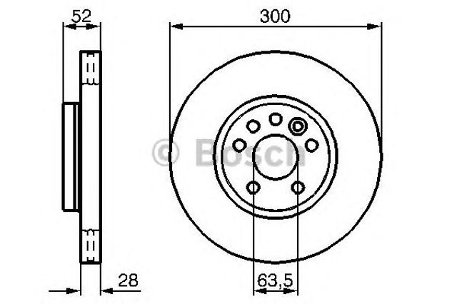 Диск переднього гальма 0986479261 BOSCH
