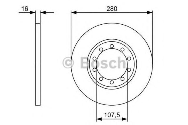 Диск гальмівний задній 0986479390 BOSCH