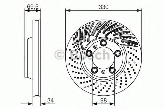 Диск гальмівний передній 0986479579 BOSCH