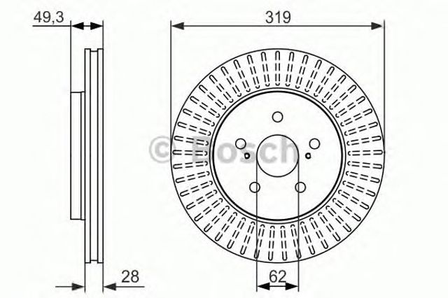 Диск переднього гальма 0986479722 BOSCH