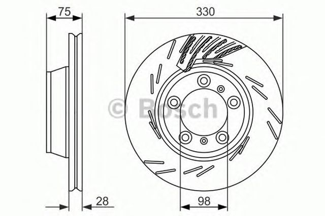 Диск заднього гальма 0986479732 BOSCH