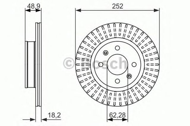 Диск гальмівний передній 0986479770 BOSCH