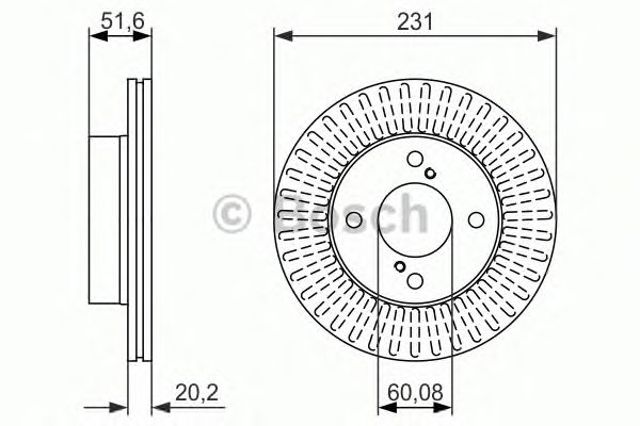Диск переднього гальма 0986479778 BOSCH
