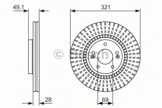 Гальмо дискове переднє 0986479786 BOSCH