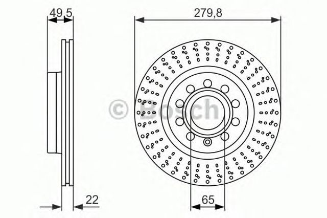 Диск гальмівний передній 0986479940 BOSCH