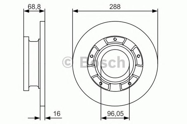 Диск гальмівний задній 0986479A50 BOSCH