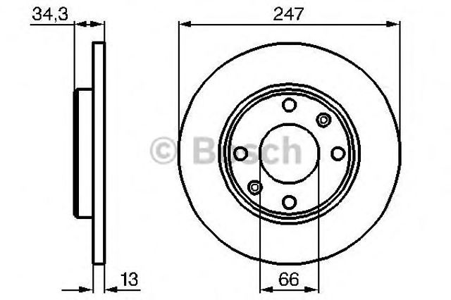 Гальмо дискове переднє 0986479B55 BOSCH